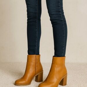 Kork-Ease Tan Leather Ankle Boots